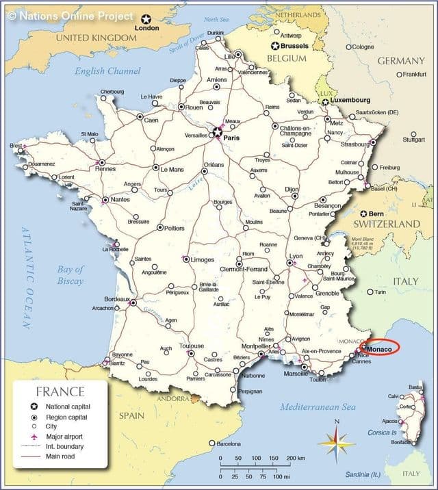 摩纳哥 在摩纳哥地图上