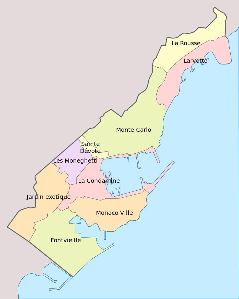 摩纳哥区地图