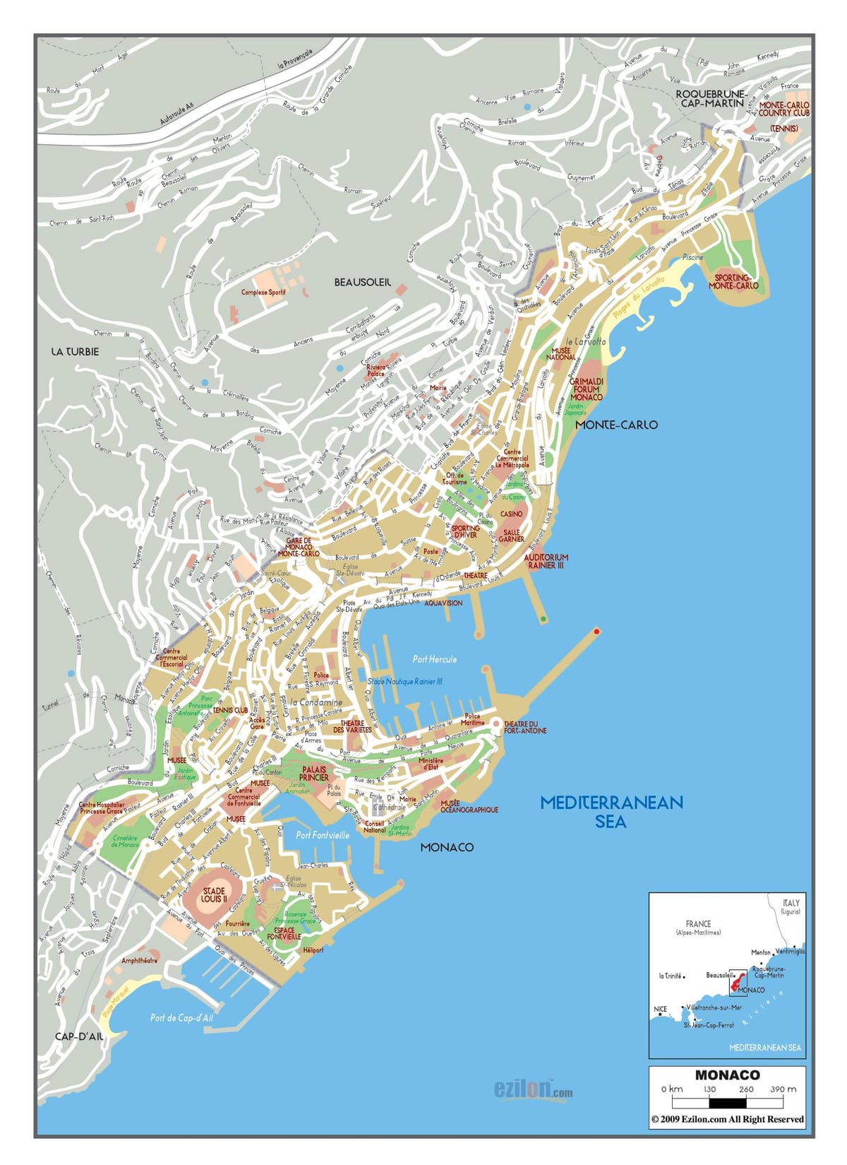 摩纳哥道路图